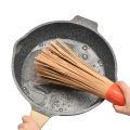 Wooden Handle Cleaning Brush Commercial Old-Fashioned Pot-Scouring Brush Long Handle Brush Kitchen Pot Washing Brush Hotel Restaurant Oblique Bamboo Wok Brush. 