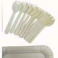 WHITE COLOR PARTY TABLEWARE - SET OF 10 - 10 PAPER PLATES 10 FORKS 1 PLASTIC KNIFE. 