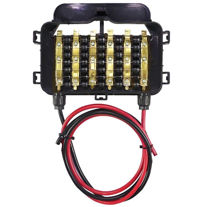 IP67 Waterproof PV Solar Panel Diode Junction Box 6 Lane DC 15A 1000V Black 100W-350w Without Connectors
