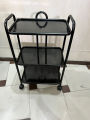 Mini Trolley-Trolley 3 Tray Wheels Moving Trolley-Side Table Trolley-Kitchen Trolley-Saloon trolley-Kitchen trolley-Tea trolley. 