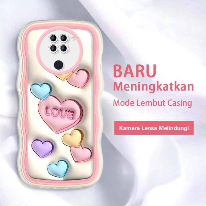 FELMYST Case For Redmi Note 9 Hot Ins Cute Love Heart Mobile Phone Casing Shockproof Soft Back Cover for Girl