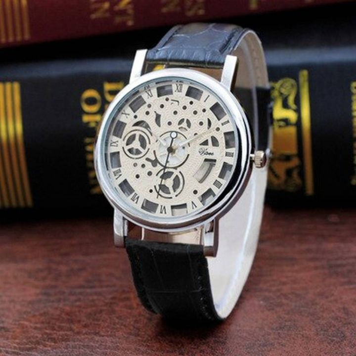 New Smart & Stylish Black Leather Strap Watch for Men-Girls-Boys With Box
