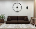 Minimalist Black Floor Sofa, Linen Floor Cushion, Black Linen Japanese Decoratate room with Portable sofa set Handcrafted Meditation Living Relaxing Stylish floor seating. 