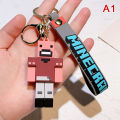 New 3D Game Minecraft PVC Keychain Ainme Steve Creeper My World Character Pendant Keychain Cute Bag Car Hanging Keyring For Fans Cherry Super Store. 