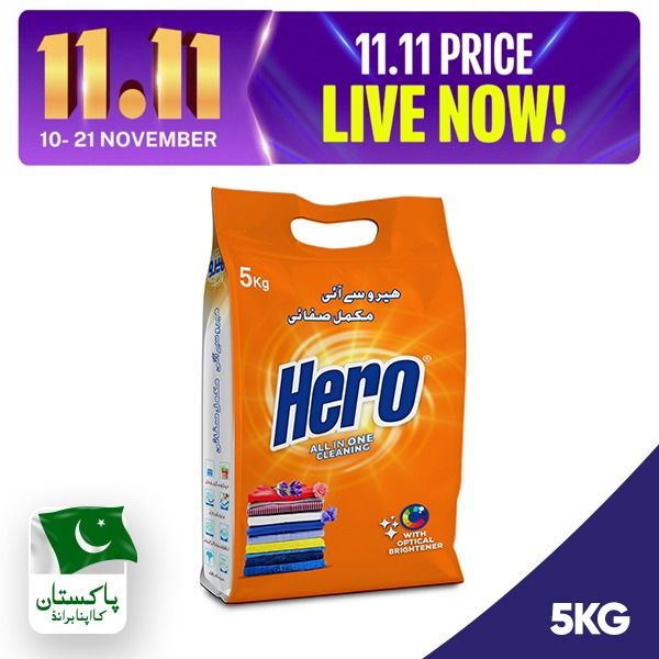 Hero Detergent Powder 5KG – All in One Cleaning
