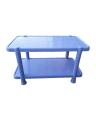 Set Of 6 Plastic Chairs And Plastic Table - Blue. 