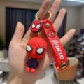 Marvel Anime Figures Parallel Universes Spiderman Gwen Ham PVC Doll Keychain Bag Key Ring Accessories Kids Toys Birthday GiftsBasketball. 
