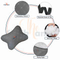 2 Pcs Car Seat Head Neck Rest Cushion / Breathable Auto Head Neck Rest Cushion / Butterfly Neck Rest Cushion / Car Neck Pillow with Ball Fiber Filling / PU Leather with embroidery / Car Headrest. 