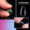 Short Almond Nails 240Pcs Clear Nail Tips12 Sizes Artificial Acrylic False Nails Full Cover Press on Nails Manicure. 