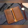 Leather Long Wallet for Men Mobile Pouch Card Holder with Magnetic Lock. 