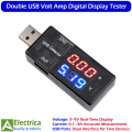 Double USB Volt Amp Meter Detector Tester 3–9V 0.1–3A Portable USB Charger Tester with Digital Display by Electrica. 