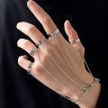Finger Ring Bracelet Polishing Streetwear Style Men Finger Chain Bracelet. 