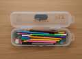 Transparent Plastic Stationery Case – Durable Storage Box for Kids, Students & Professionals. 