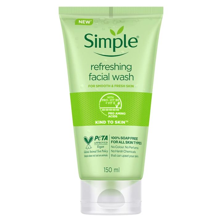 Simple Kind To Skin Refreshing Facial Wash 150ml - Original From Poland - 100% Soap Free Gel