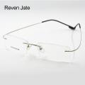 Reven Jate Flexible Titanium Alloy Rimless Eyeglasses Frame for Optical Prescription Glasses Eyewear for Women and Men. 
