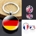 Grebest Key Ring Wear-resistant European Countries France Germany Nation Flag Keyring Keyholder. 