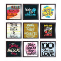 6x6 inch Picture Frames (9 Packs, Gold) Simple Designed Photo Frame Motivational Quote with High Definition Glass for Wall Mount. 