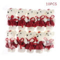 10Pcs 12cm Bear Flower Bouquet Toy Cartoon Doll Teddy Bear Bouquet Graduation Birthday Wedding Gifts Party Decor-Angelia. 