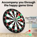 Pro Dart Board with Ultra Slim Segmentation – Bristle Dartboard Set - Includes 6 Metal Tip Darts Set, Self-Healing Sisal Fiber Dart Board, Rotating Steel Wire Scoring Ring, Staple Free Bullseye, for Home Game Room or Bar Darts. 