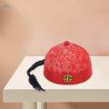 Chinese Oriental Hat Silk Party Costume Cap for Dance Cosplay Photography Red 54cm. 