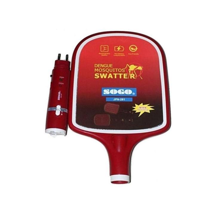 Rechargeable Electric Insect & Mosquito Killer Racket - Red