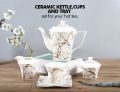 RoyalDine's Exclusive 15 Pieces Coffee/Tea Set (MATERIAL CERAMIC) Exquisite Tea Set For Tea Lovers. Elegant Tea Serving Set Marble Design.Vintage Black & White Teaset.. 