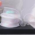 Iridescent Organza Ribbon Decorative 10 Yards Wavy Edge Fishtail Ribbon Reflective Ribbon 40mm Width Iridescent Ribbon for Gift. 