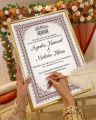 Customize A4 Size Nikkah Nama Certificate with frame Bride groom names Personalizes. 