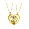 Necklace For Women Couple Matching Jewelry Accessories Anniversary Gift Creative Heart Pendant Couple Necklace Wedding Magnetic. 