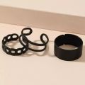 Pack of 3 pcs/set open Hip-Hop Rings for Girls twisted chain combination Rings for Girls. 