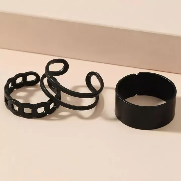 Pack%20of%203%20pcs/set%20open%20Hip-Hop%20Rings%20for%20Girls%20twisted%20chain%20combination%20Rings%20for%20Girls%20-%20Image%202