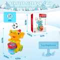 Elephant Musician Toy with Music  Flashing Light  Drum Playing  2 Blowing Ball Electric Toys for Kids. 