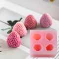 Fondant Mold 4 Cavities 3D Fruit Strawberry Silicone Mold. 