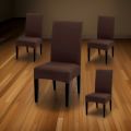 Dining Chair Covers - Dark Brown - 6 Seater - Mash Fabric Chair Covers - Dining Chair Fitted Covers - Stretchable Chair Covers - Elastic Chair Slipcovers - Washable Dining Chair Protectors - Vouis London. 