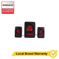 Quatro V Speakers – Black & Red. 