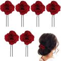 Rose Hair clip - Large Bobby Pins for Thick Hair Flower Pins Wedding Hair Accessories for Women - Rose Flower Hair Clips for Women's Hair Accessories Bridal Hair Pieces for Wedding. 