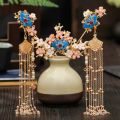 Traditional Chinese Hairpin Gold Hair Combs Wedding Hair Accessories Headband Stick Headdress Head Jewelry Bridal Headpiece Pin. 