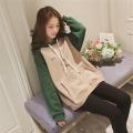 Korean Fashion Autumn Winter Korean Version Of Loose Students With Velvet Thickened Stitching Clothes Women'S Clothing Hooded Jacket Female New Products. 