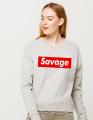 Grey Savage Pullover Printed High Quality Fleece Winter High Quality Sweatshirt. 