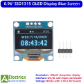 4Pin 0.96" SSD1315 OLED Display Module Blue 128x64 Resolution I2C IIC Interface for Arduino Raspberry Pi ESP8266 ESP32 Projects by Electrica. 