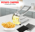 Stainless Steel Potato Chips Cutter Potato Chipper Onion Chipper Chips Making Machine for French Fries Potato Cutter Slicer Vegetables Cucumber Carrot Onion- Silver. 