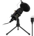 USB Condenser Microphone, 192Khz/24Bit PC Computer Condenser Mic for Recording, Gaming, Streaming, Voice Over, YouTube, Twitch, Skype, Compatible. 