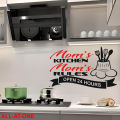 ALL-AT-ONE # 65 ("MOM'S KITCHEN MOM'S RULES 2") Self-Adhesive Vinyl Waterproof Removable Art Sticker To Decorate Your Desired Kitchen.. 
