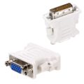 DVI to VGA adapter, DVI 24+1 and 24+5 male to VGA female converter, DVI-I DVI-D to VGA video adapter, PC to monitor VGA adapter, high-res DVI to VGA converter, plug and play DVI-VGA adapter for laptop desktop projector. 