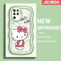 JIUMOO For OPPO A94 4G F19 Pro Reno 5F Reno 5 Lite Case Cartoon Cute Hello Kitty New Colour Macaron Pattern Wave Border Soft Clear Shockproof Phone Cases Creative Camera Transparent Casing Silica Gel Protective Cover. 