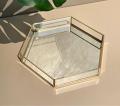 Hexagonal Glass/Mirror Tray for serving. 
