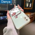 dienya For IPhone Xs Max Case New Design Side Square Edge Phone Case Pattern Plating Silicone Casing Cartoon Kitty Full Cover Camera Shockproof SoftCase Protection Cases. 