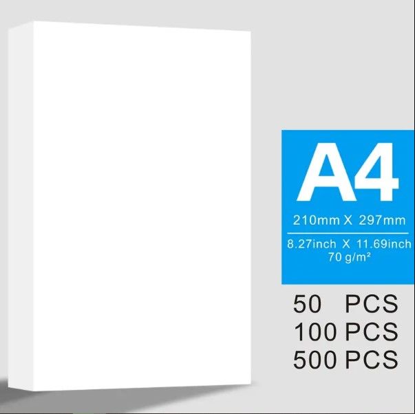 A4 Size Printer Paper – 200 Sheets – 70gram– High Quality for Home & Office