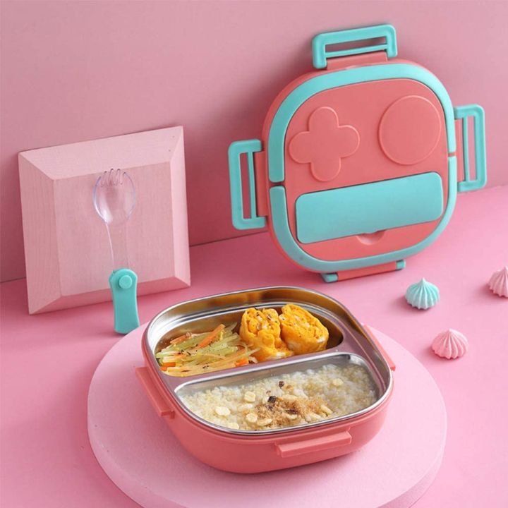 WaoDeals:%20Tedemei%20Stainless%20Steel%20Lunch%20Box%202%20Compartments%20with%20Spoon%20Keep%20Your%20Lunch%20Fresh%20and%20Tasty%20with%20Air-Tight%20Bento%20Box%20-%20Image%207