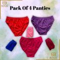 BIN-B Pack of 2 & 4 Underwear Panties for Girls Women| Soft Cotton Silk Panties for Girls| Black-Skin Color. 